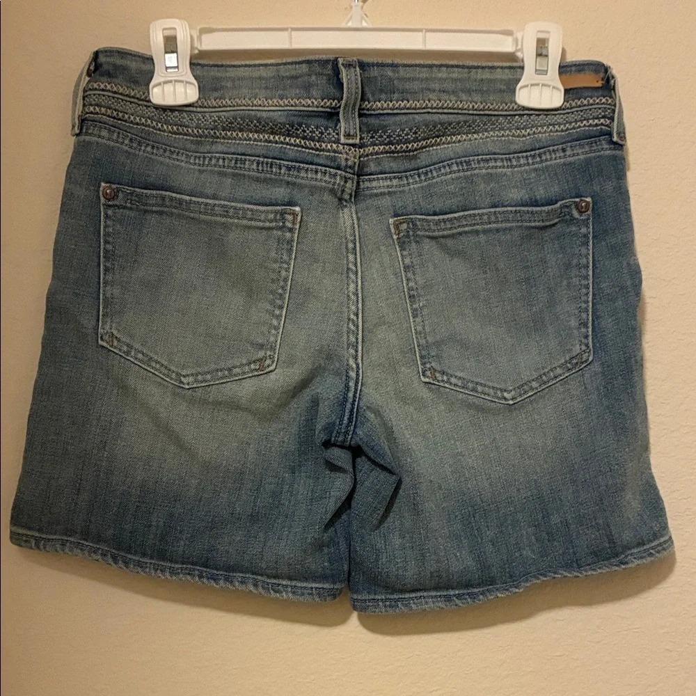 Pilcro Blue Embroidered Jean Shorts - Picture 5 of 8